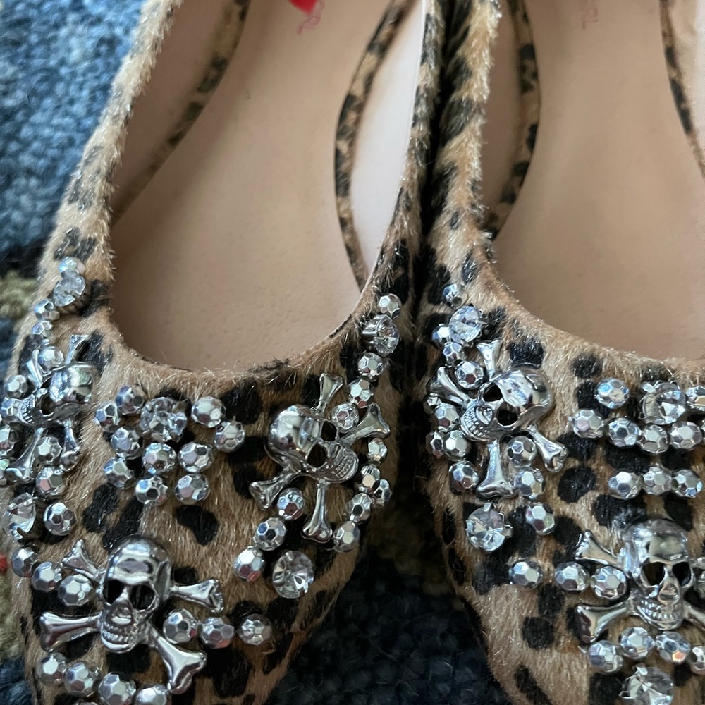 Material Girl Brown and Silver Flats